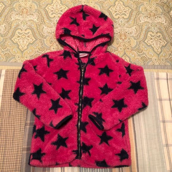 Hanna Andersson Other - HANNA ANDERSSON PINK/NAVY STAR FLEECE HOODIE 120/6